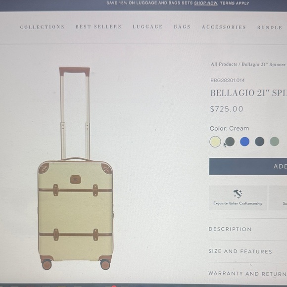 Bric's Bellagio 21” Spinner Carry On - Picture 8 of 8